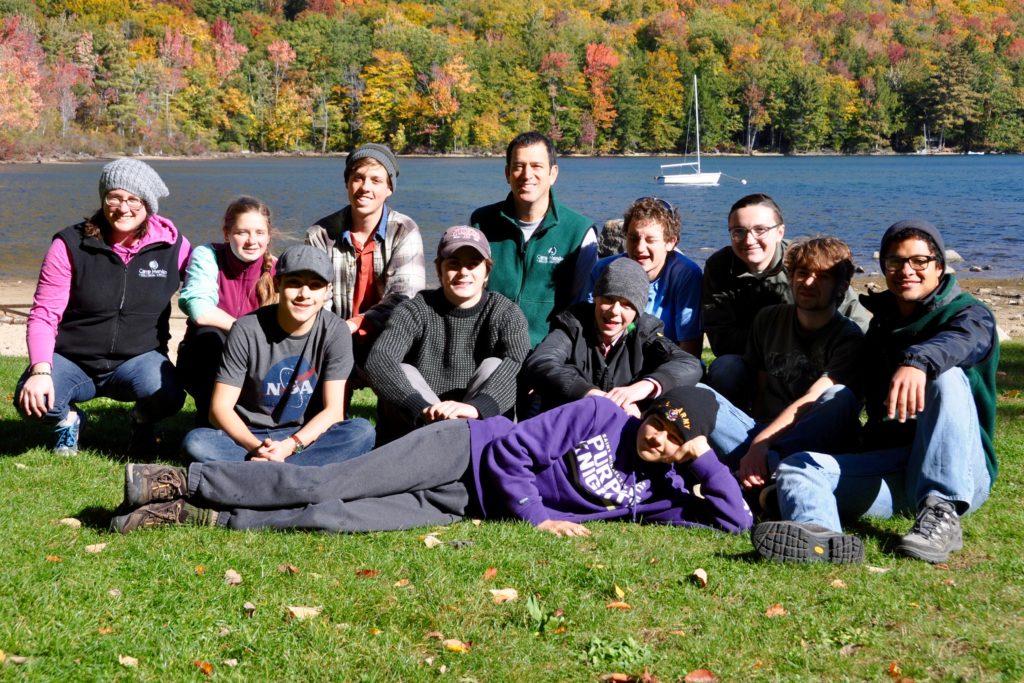 Group by the lake